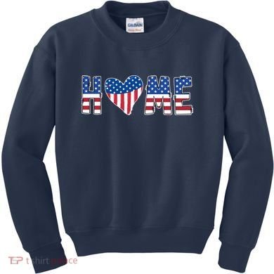 Home Heart American Flag Kids Sweatshirt