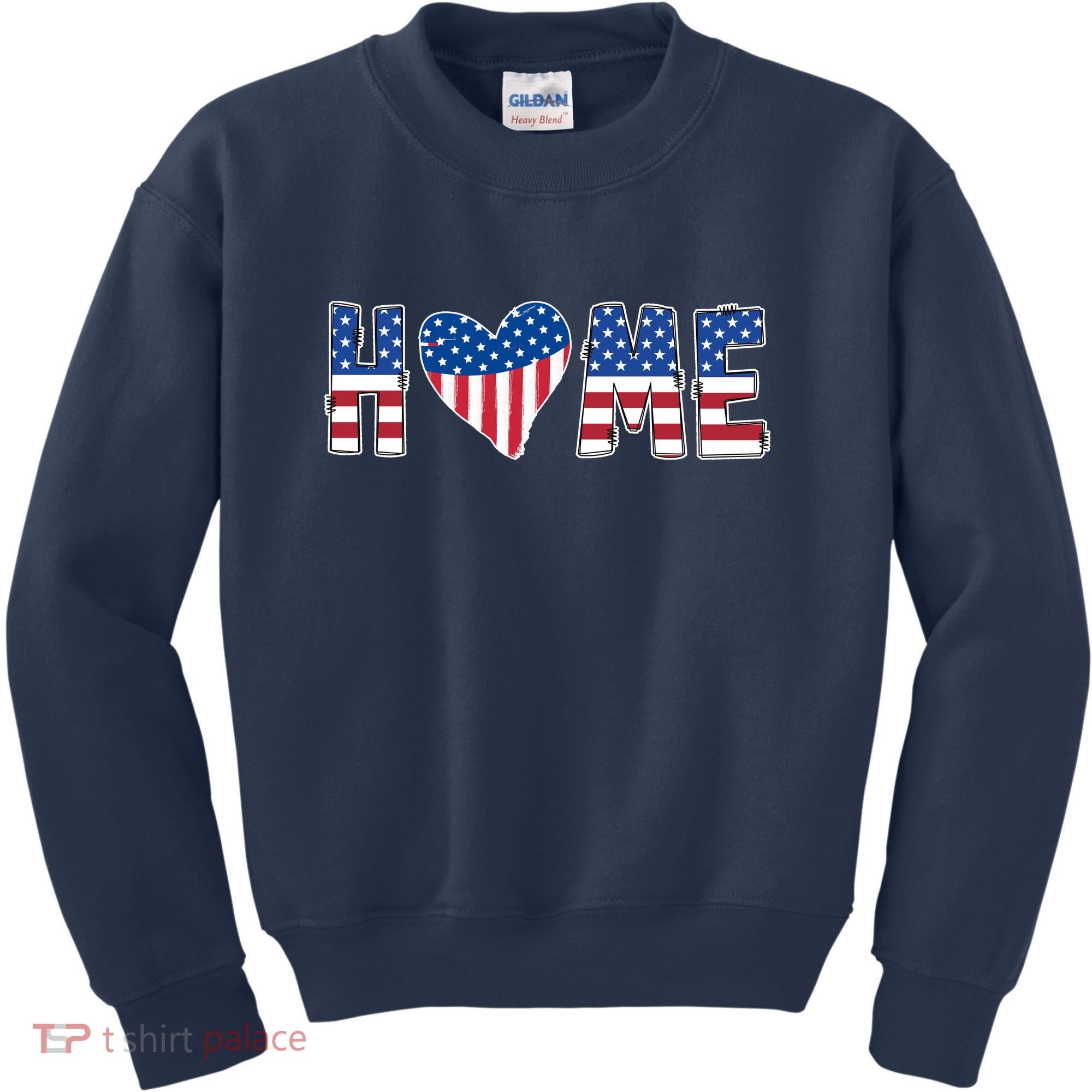 Home Heart American Flag Kids Sweatshirt