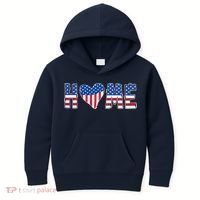 Home Heart American Flag Kids Hoodie thumb 0