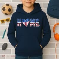 Home Heart American Flag Kids Hoodie thumb 2