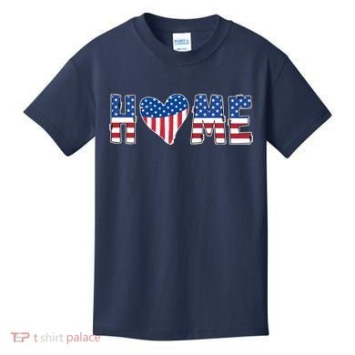 Home Heart American Flag Kids T-Shirt