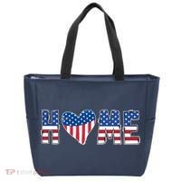 Home Heart American Flag Tote Bag thumb 0
