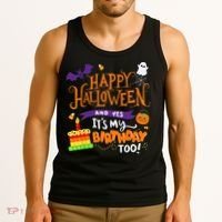 Happy Halloween And Yes Its My Birthday Halloween Tank Top thumb 3