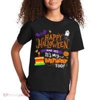 Happy Halloween And Yes Its My Birthday Halloween Kids T-Shirt thumb 2