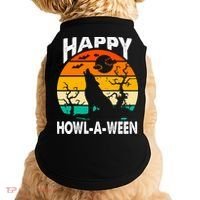 Happy Howl A Ween Halloween Wolf Retro Doggie Tank thumb 0