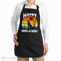 Happy Howl A Ween Halloween Wolf Retro Apron thumb 2