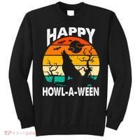 Happy Howl A Ween Halloween Wolf Retro Sweatshirt thumb 0