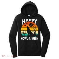 Happy Howl A Ween Halloween Wolf Retro Women's Hoodie thumb 0