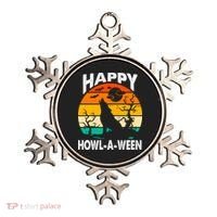 Happy Howl A Ween Halloween Wolf Retro Ornament thumb 0