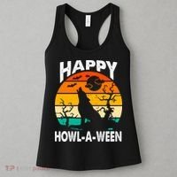 Happy Howl A Ween Halloween Wolf Retro Women's Tank Top thumb 3