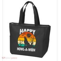 Happy Howl A Ween Halloween Wolf Retro Tote Bag thumb 3