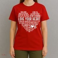 Heart Health Awareness Love Your Heart  T-Shirt thumb 4