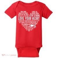 Heart Health Awareness Love Your Heart  Baby Bodysuit thumb 0