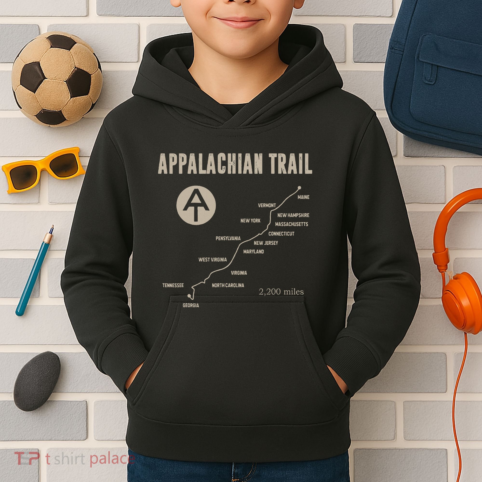 Hruh Hiker Appalachian Rail Hiking Kids Hoodie