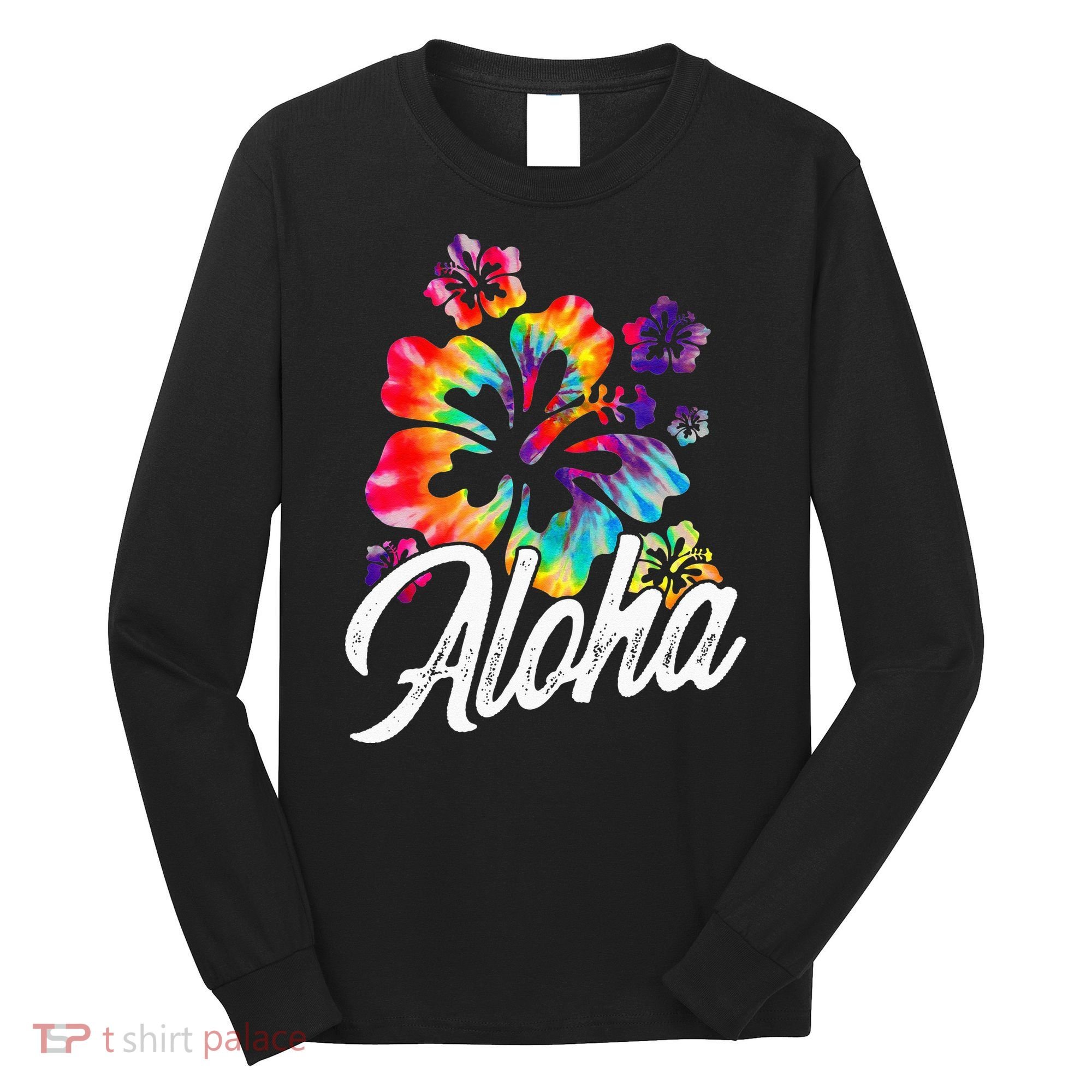 Hawaii Hawaiian Aloha Beaches Hibiscus Flowers Long Sleeve Shirt
