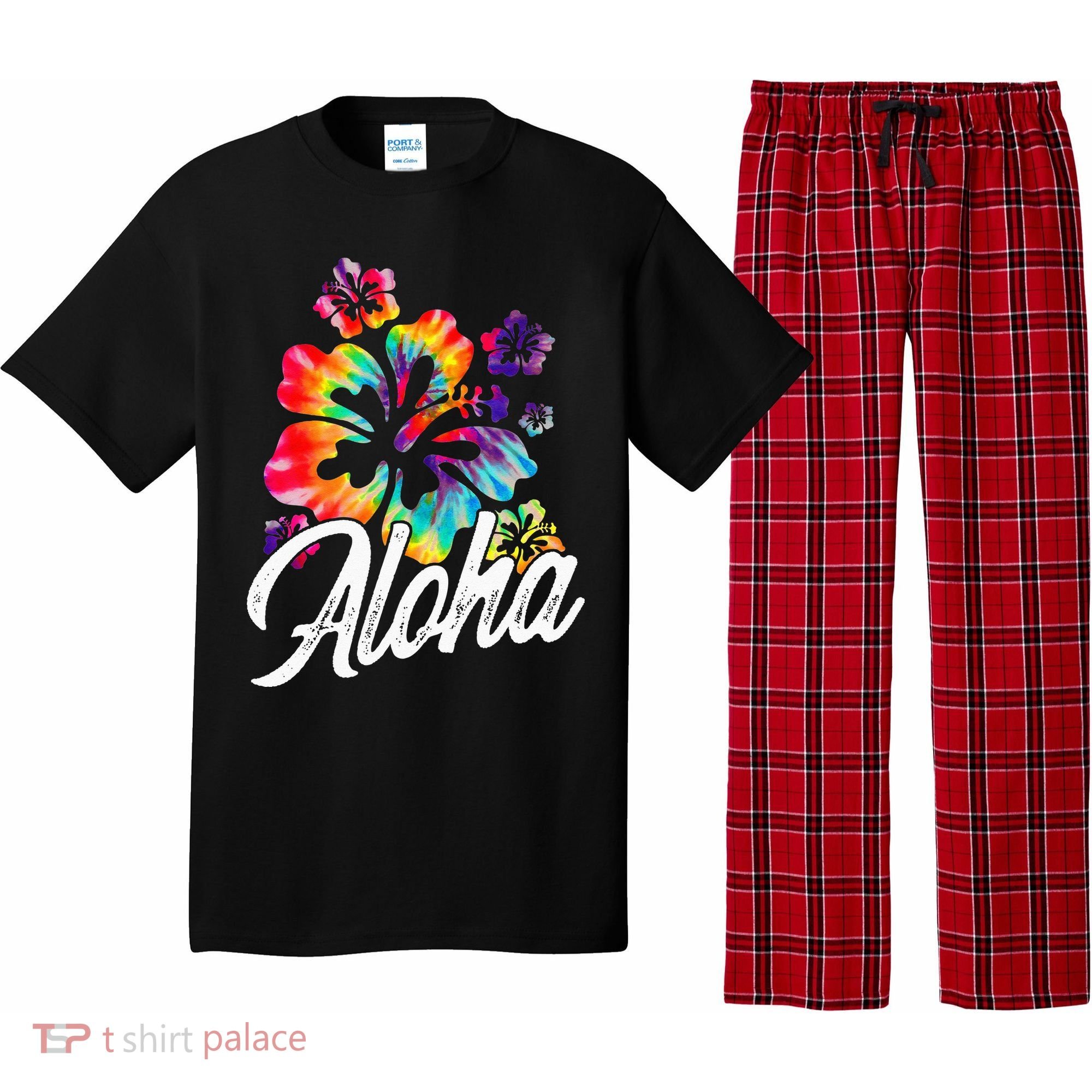Hawaii Hawaiian Aloha Beaches Hibiscus Flowers Pajama Set