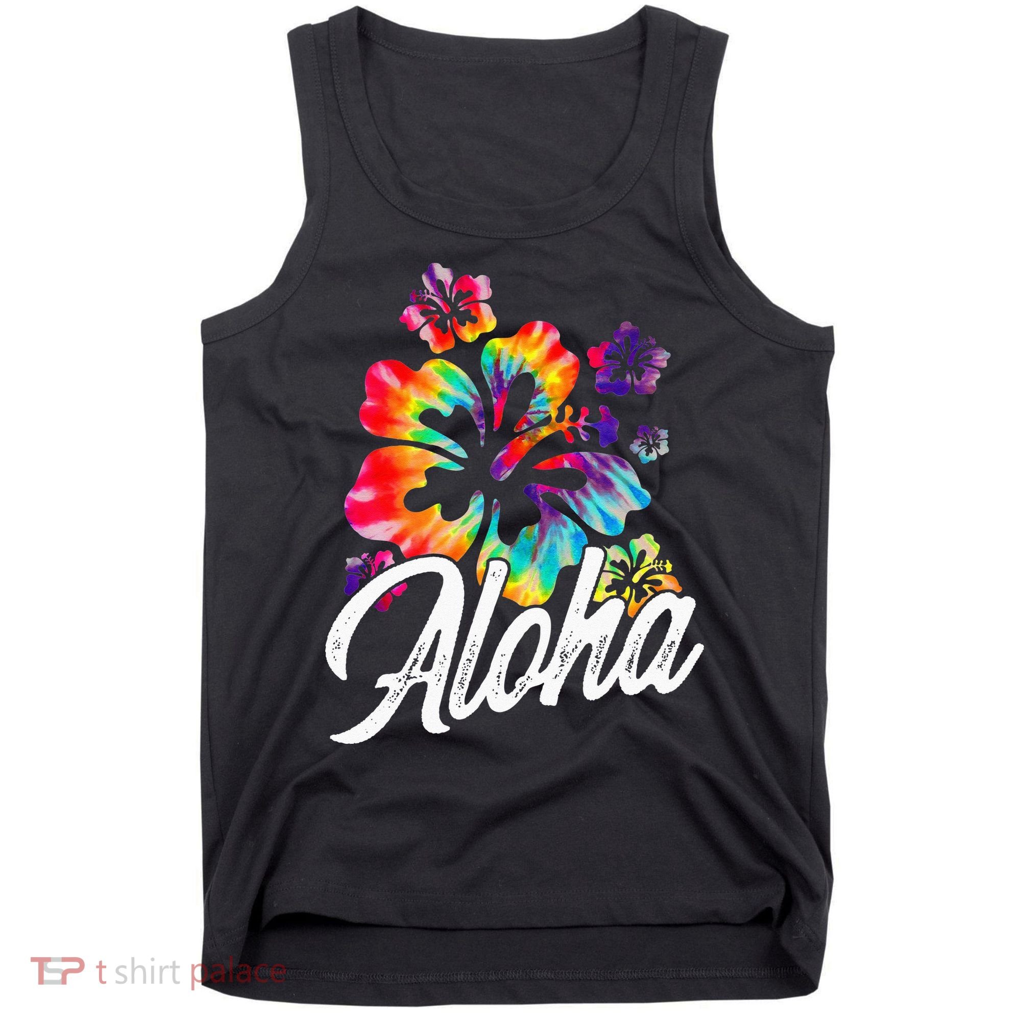 Hawaii Hawaiian Aloha Beaches Hibiscus Flowers Tank Top