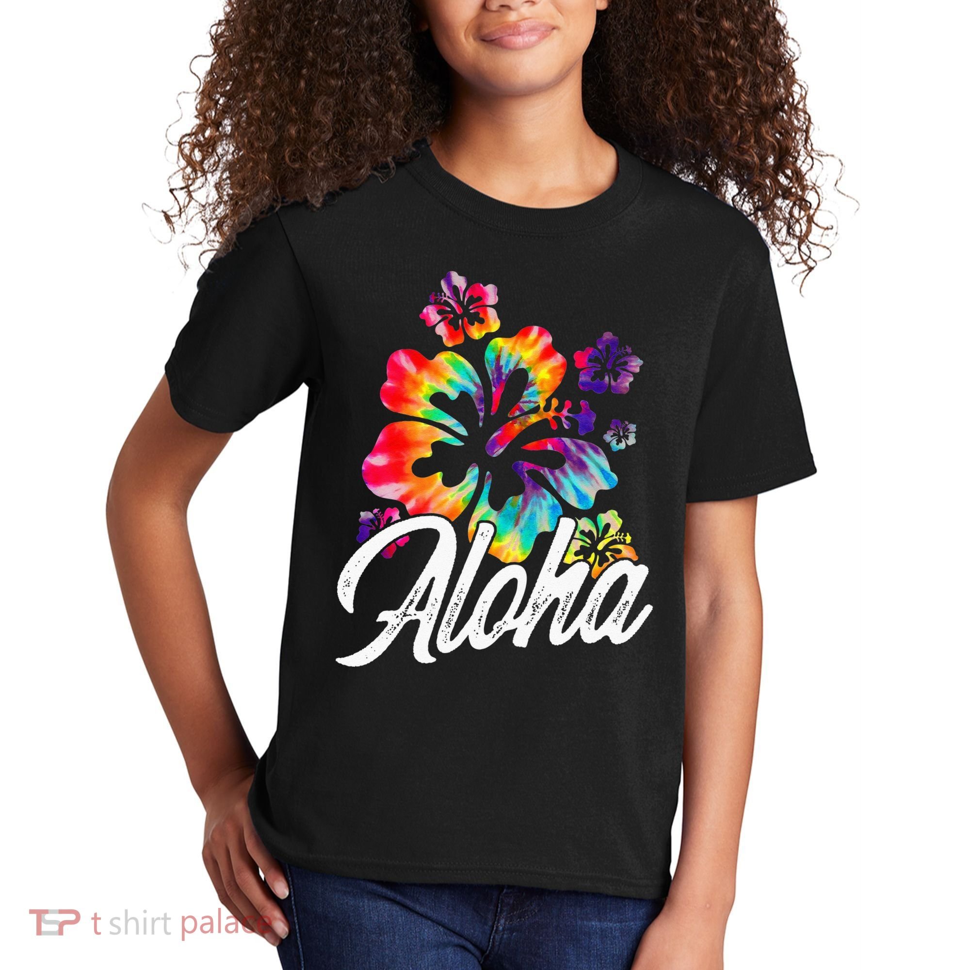 Hawaii Hawaiian Aloha Beaches Hibiscus Flowers Kids T-Shirt