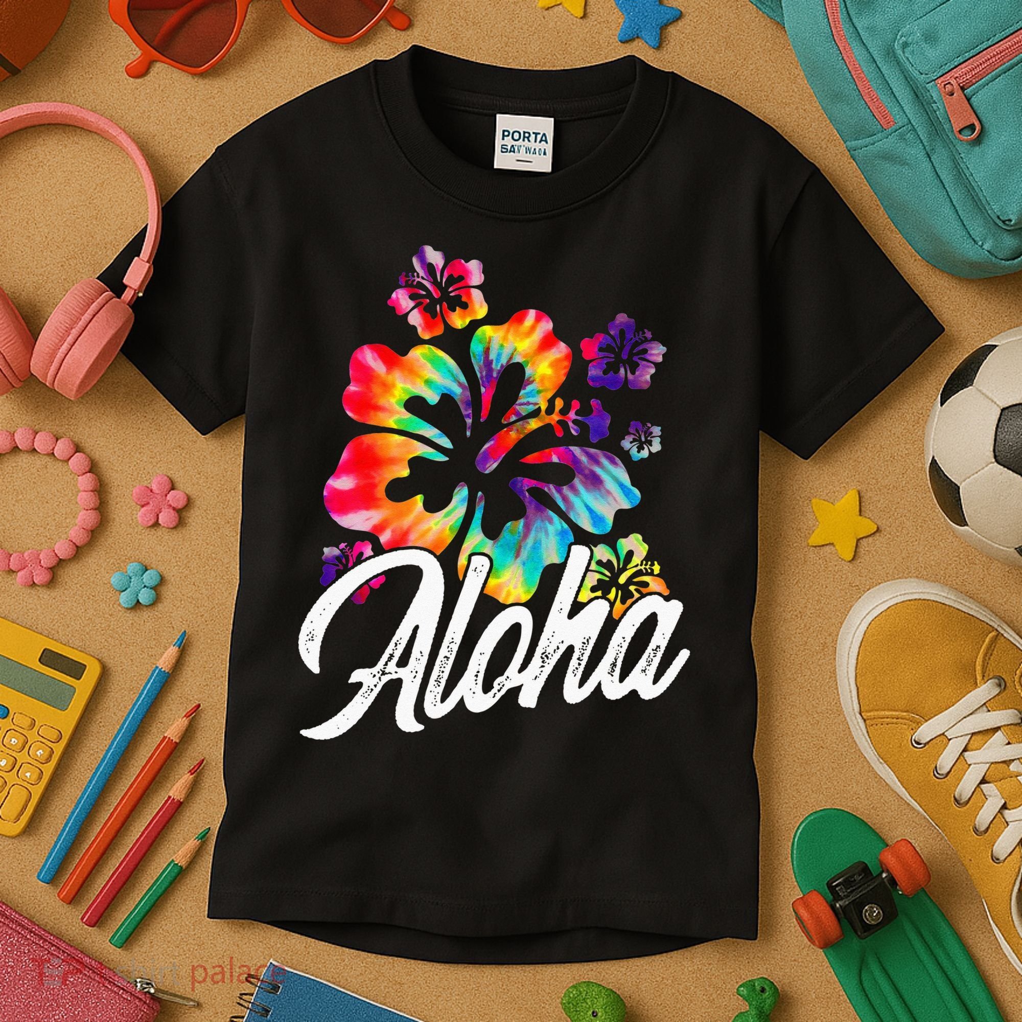 Hawaii Hawaiian Aloha Beaches Hibiscus Flowers Kids T-Shirt