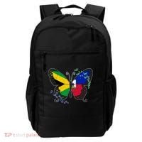 Haiti Haitian America Jamaica Caribbean Combo Butterfly Dna Gift Backpack thumb 0