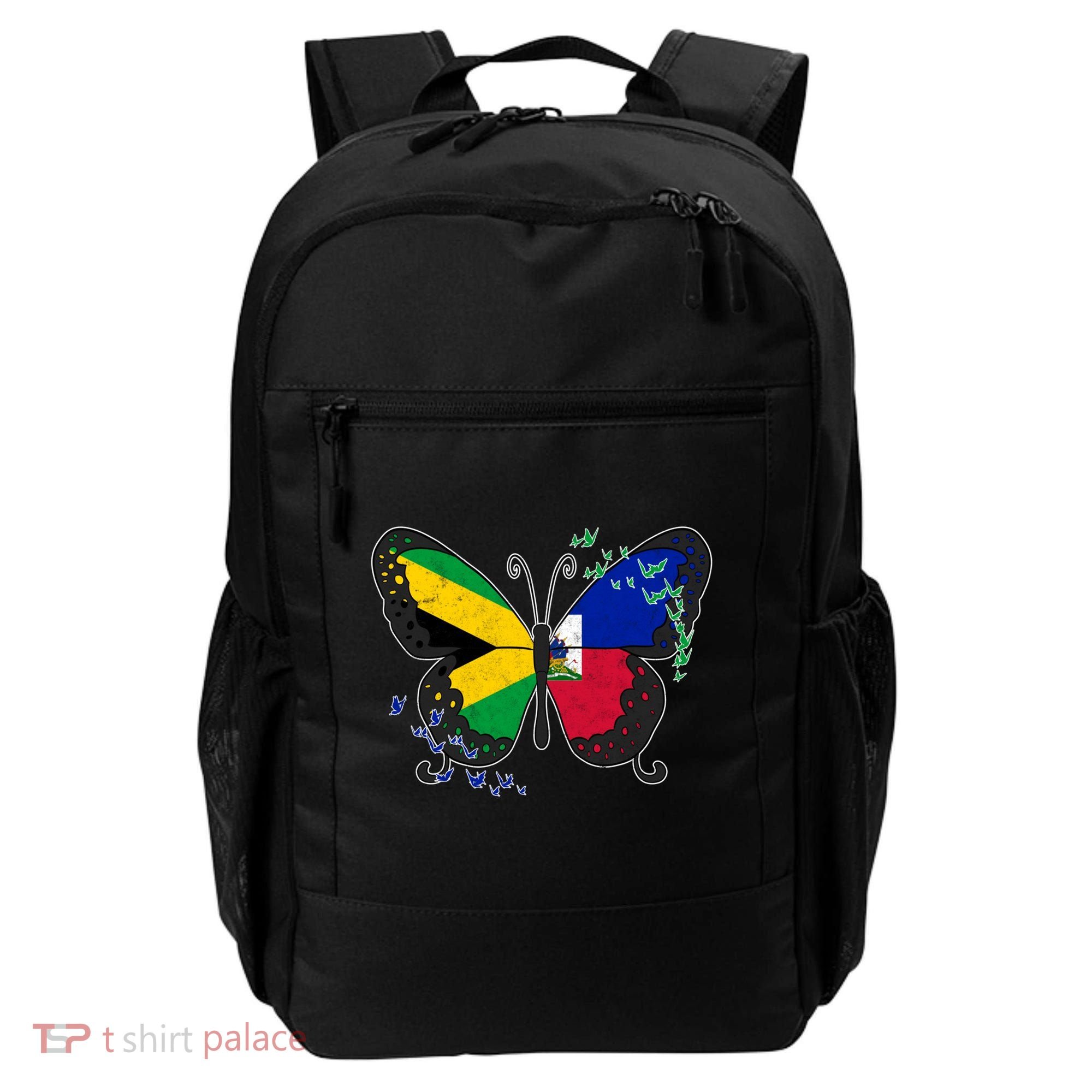 Haiti Haitian America Jamaica Caribbean Combo Butterfly Dna Gift Backpack