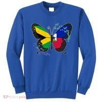 Haiti Haitian America Jamaica Caribbean Combo Butterfly Dna Gift Sweatshirt thumb 0