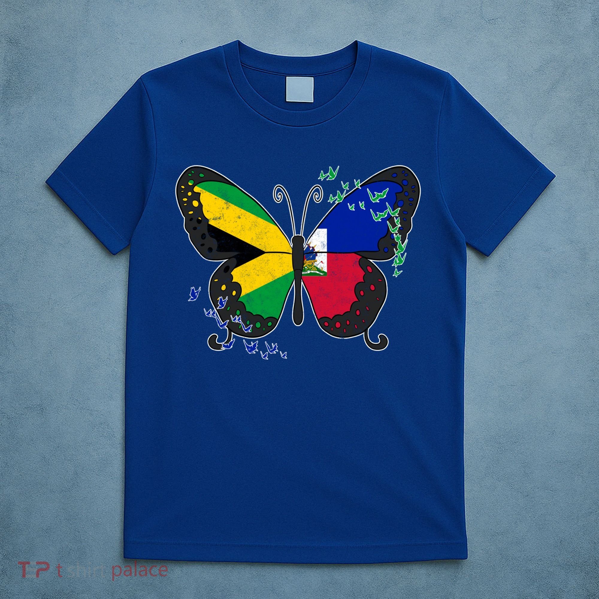 Haiti Haitian America Jamaica Caribbean Combo Butterfly Dna Gift T-Shirt