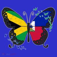 Haiti Haitian America Jamaica Caribbean Combo Butterfly Dna Gift T-Shirt thumb 7
