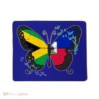 Haiti Haitian America Jamaica Caribbean Combo Butterfly Dna Gift Mousepad thumb 0