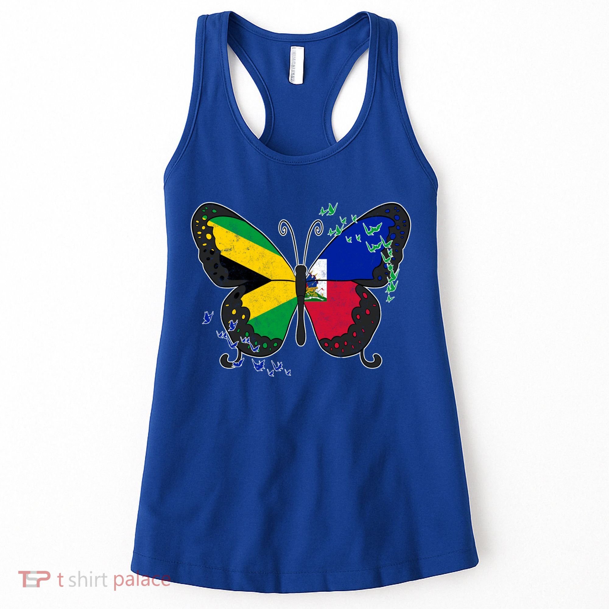Haiti Haitian America Jamaica Caribbean Combo Butterfly Dna Gift Women's Tank Top