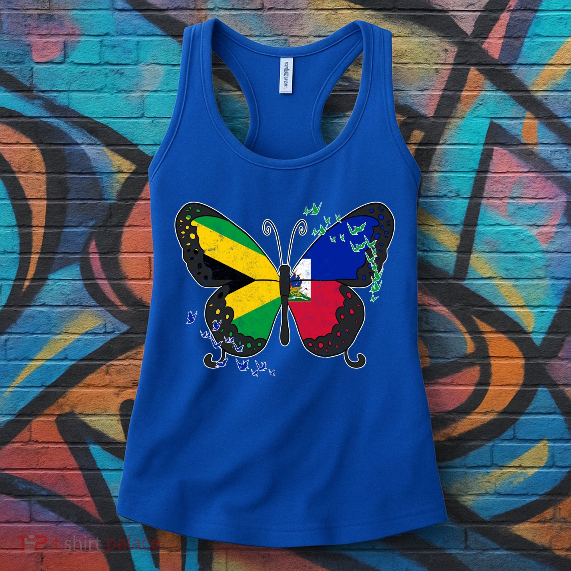 Haiti Haitian America Jamaica Caribbean Combo Butterfly Dna Gift Women's Tank Top