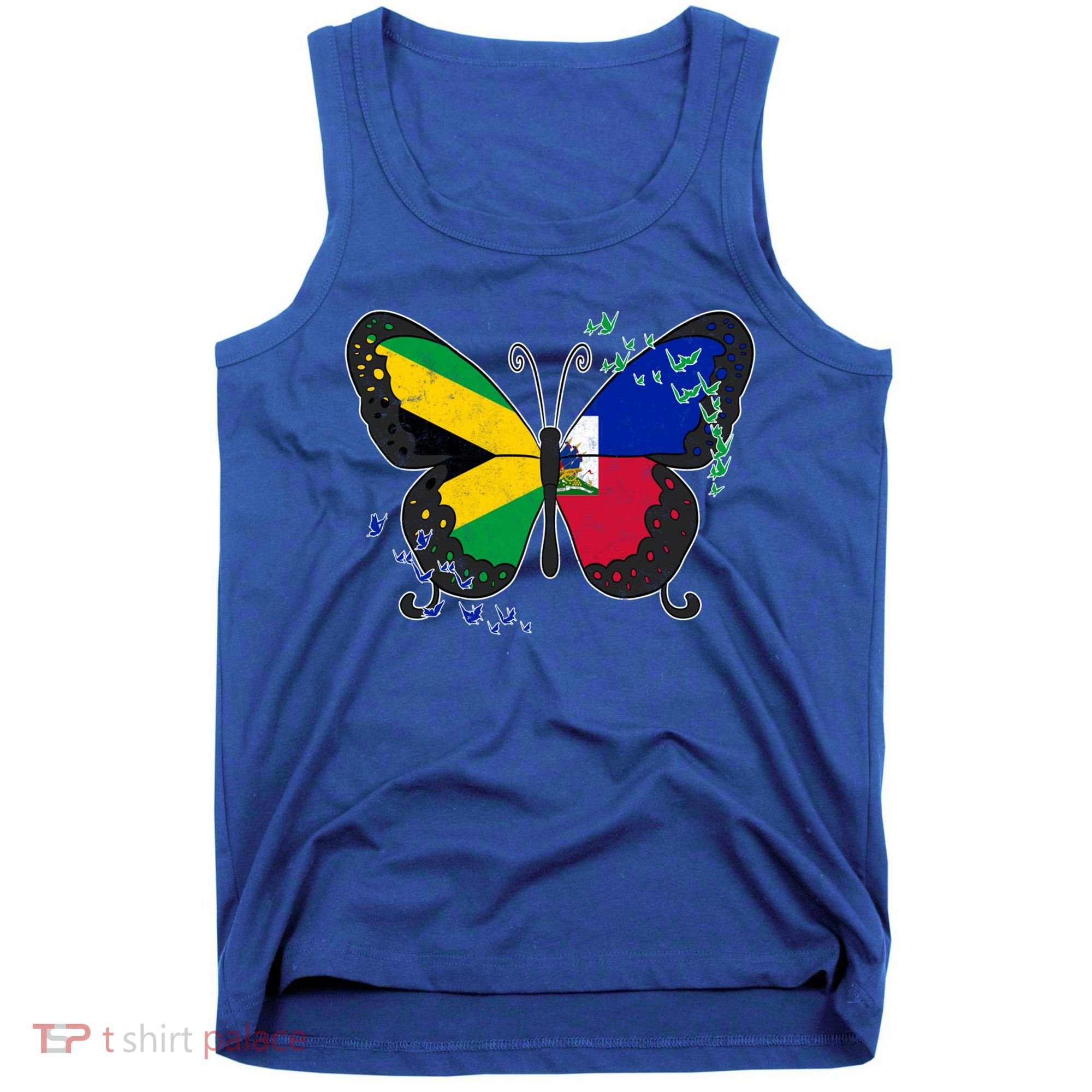 Haiti Haitian America Jamaica Caribbean Combo Butterfly Dna Gift Tank Top