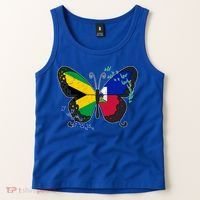 Haiti Haitian America Jamaica Caribbean Combo Butterfly Dna Gift Tank Top thumb 2