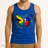 Haiti Haitian America Jamaica Caribbean Combo Butterfly Dna Gift Tank Top thumb 3