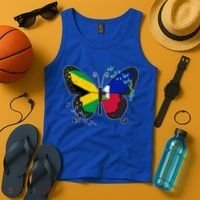 Haiti Haitian America Jamaica Caribbean Combo Butterfly Dna Gift Tank Top thumb 4