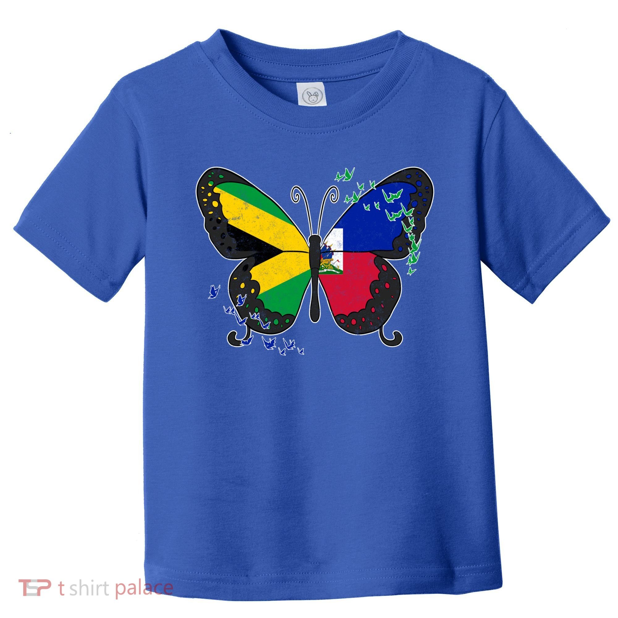 Haiti Haitian America Jamaica Caribbean Combo Butterfly Dna Gift Toddler T-Shirt