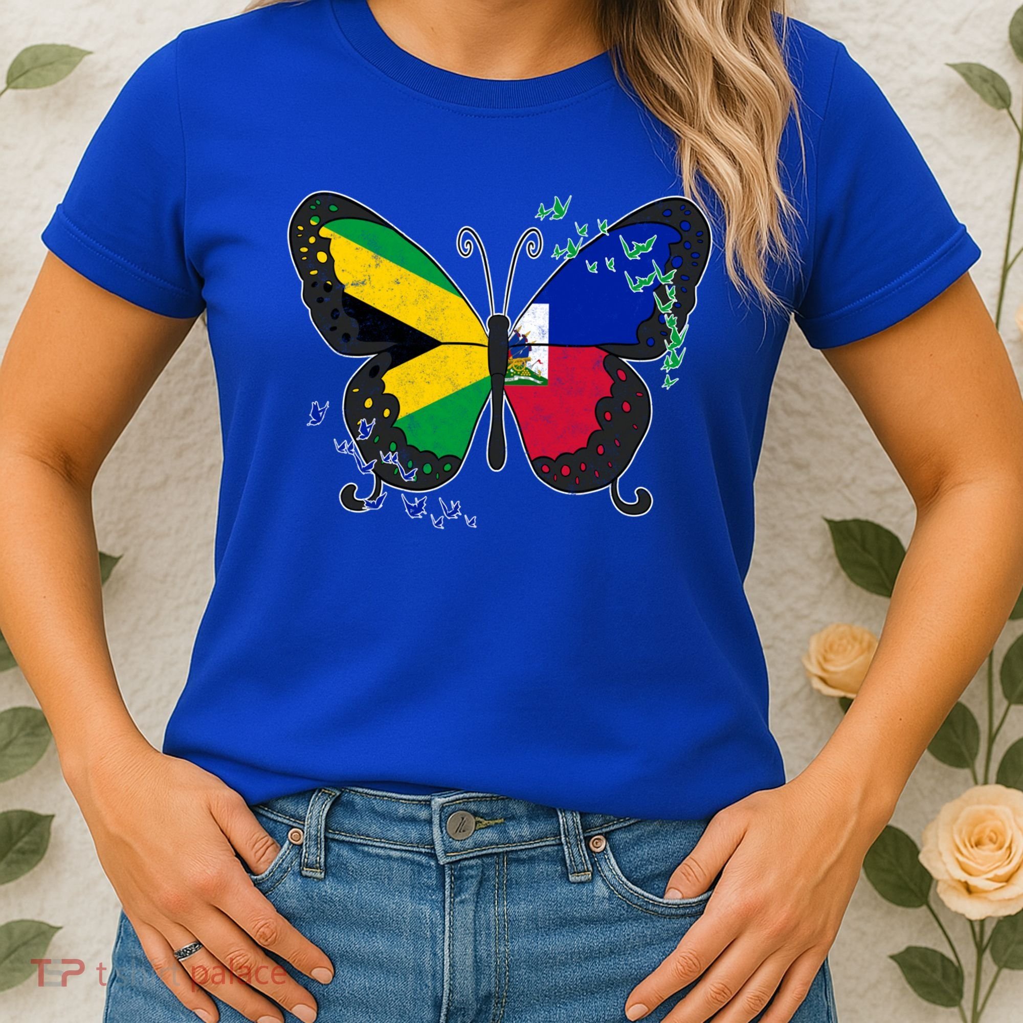 Haiti Haitian America Jamaica Caribbean Combo Butterfly Dna Gift Women's T-Shirt