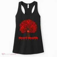 Heart Health Awareness Red Ribbon Heart Tree Women's Tank Top thumb 0