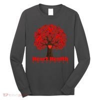 Heart Health Awareness Red Ribbon Heart Tree Long Sleeve Shirt thumb 0
