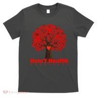 Heart Health Awareness Red Ribbon Heart Tree T-Shirt thumb 0