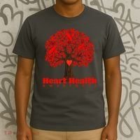 Heart Health Awareness Red Ribbon Heart Tree T-Shirt thumb 3