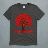 Heart Health Awareness Red Ribbon Heart Tree T-Shirt thumb 5