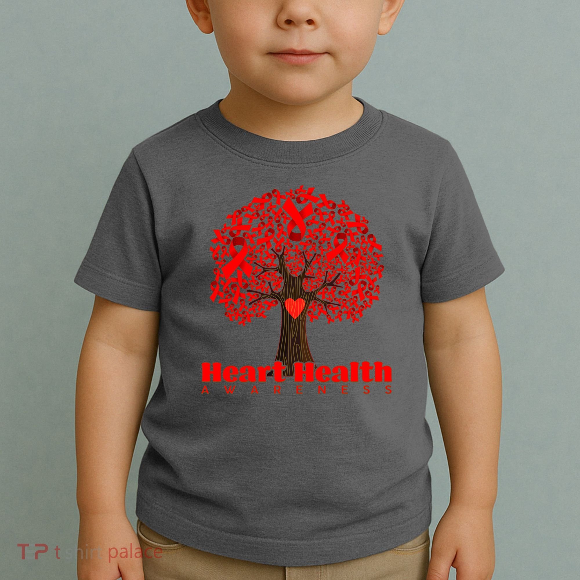 Heart Health Awareness Red Ribbon Heart Tree Toddler T-Shirt