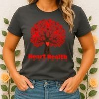 Heart Health Awareness Red Ribbon Heart Tree Women's T-Shirt thumb 2