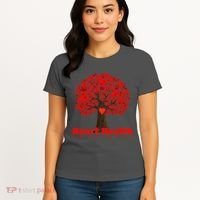 Heart Health Awareness Red Ribbon Heart Tree Women's T-Shirt thumb 4