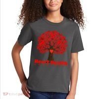 Heart Health Awareness Red Ribbon Heart Tree Kids T-Shirt thumb 2