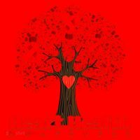 Heart Health Awareness Red Ribbon Heart Tree Santa Hat thumb 1