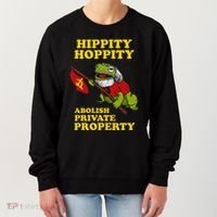 Hippity Hoppity Abolish Private Property Frog Meme Women's Sweatshirt thumb 0