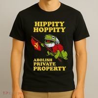 Hippity Hoppity Abolish Private Property Frog Meme T-Shirt thumb 3