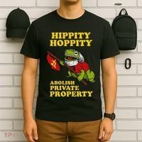 Hippity Hoppity Abolish Private Property Frog Meme T-Shirt thumb 6